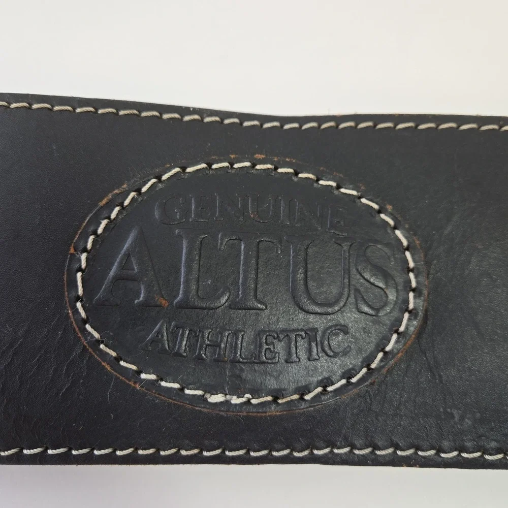 Altus Genuine Weight lifting Belt Size M Black Leather Padded Two Prong Suede